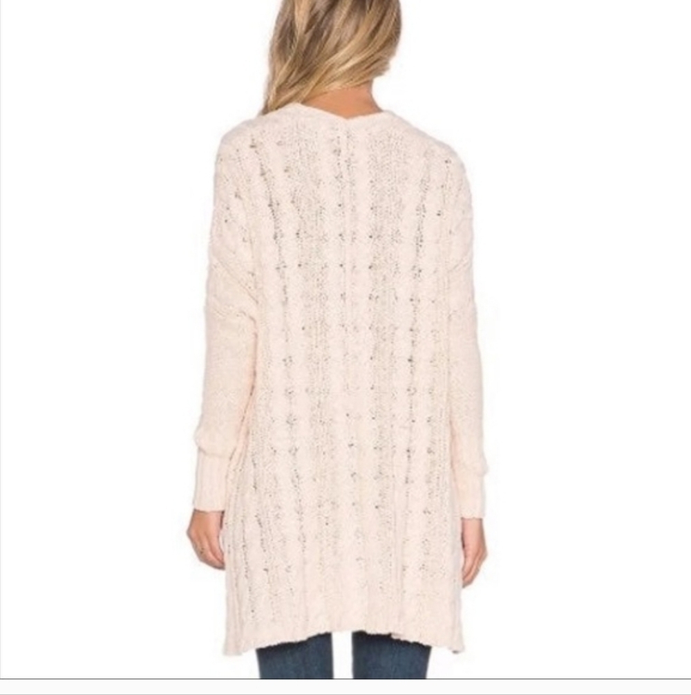 Free People Easy Cable Knit Sweater in Pale Pink•Size Small•EGUC - Picture 5 of 12